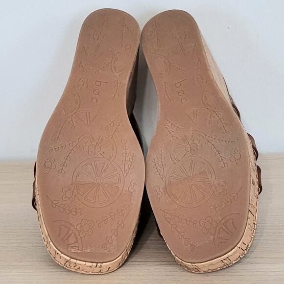 B.O.C. Cora Platform Wedge Sandals Cork Brown Tan Platform Comfort Open Toe 10 - Picture 4 of 9